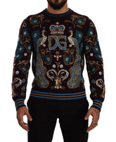 Dolce & Gabbana Bordeaux Cashmere DG Crown Embroidered Sweater -   -  Dolce & Gabbana.